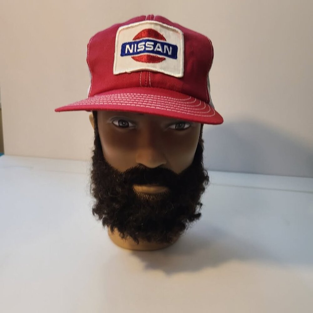 Vintage 90s Trucker Hat Nissan Patch Mesh Adjustable Hat
